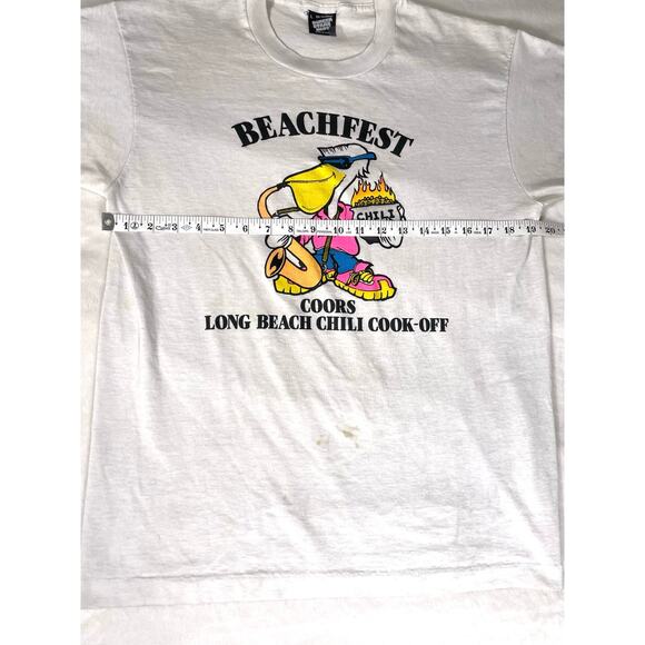 Vintage 80s Beachfest Coors Long Beach Chili Tee L USA - Picture 3 of 7